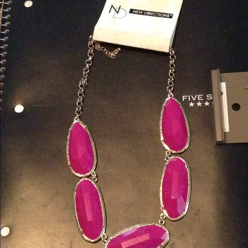 Pink and Gold Gem Necklace